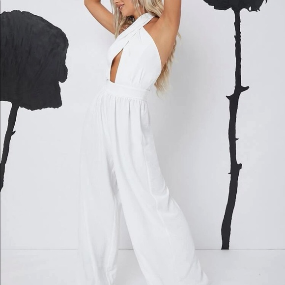 SHEIN Pants - Shein crisscross backless solid jumpsuit